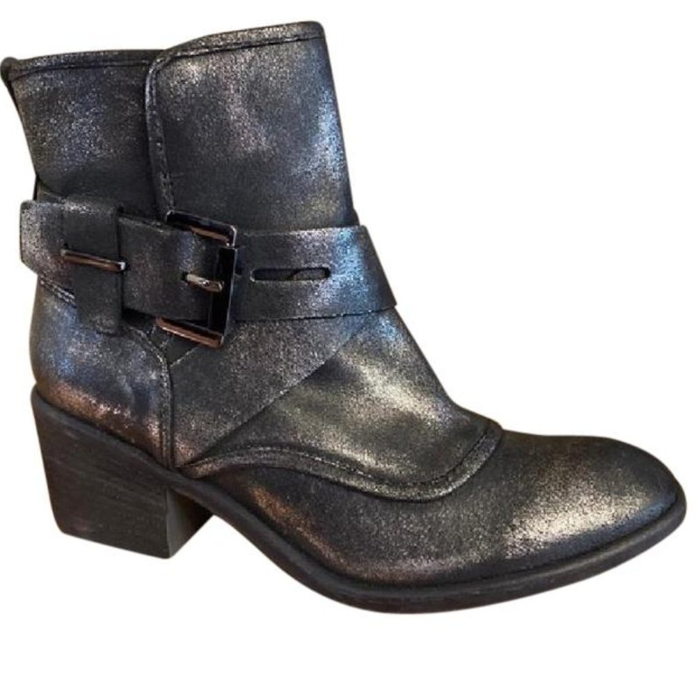 Donald J Pliner ‘Diem’ Gunmetal Moto Western Bootie